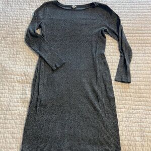 Gray Ribbed Knit Dress
